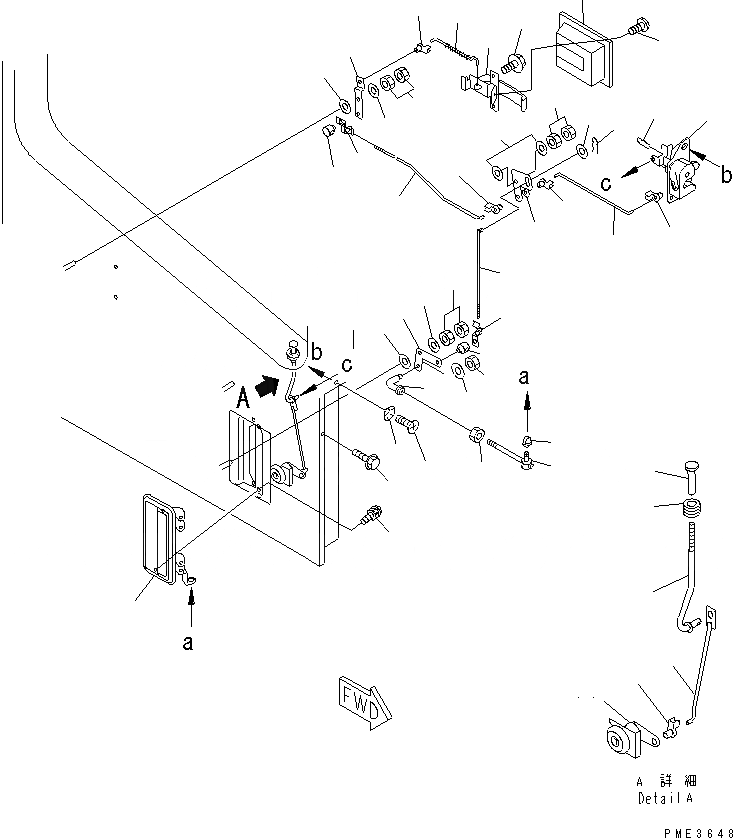 Схема запчастей Komatsu WA120-3 - КАБИНА ROPS (ЗАМОК ДВЕРИ ПРАВ.) OPERATIORS ОБСТАНОВКА И СИСТЕМА УПРАВЛЕНИЯ