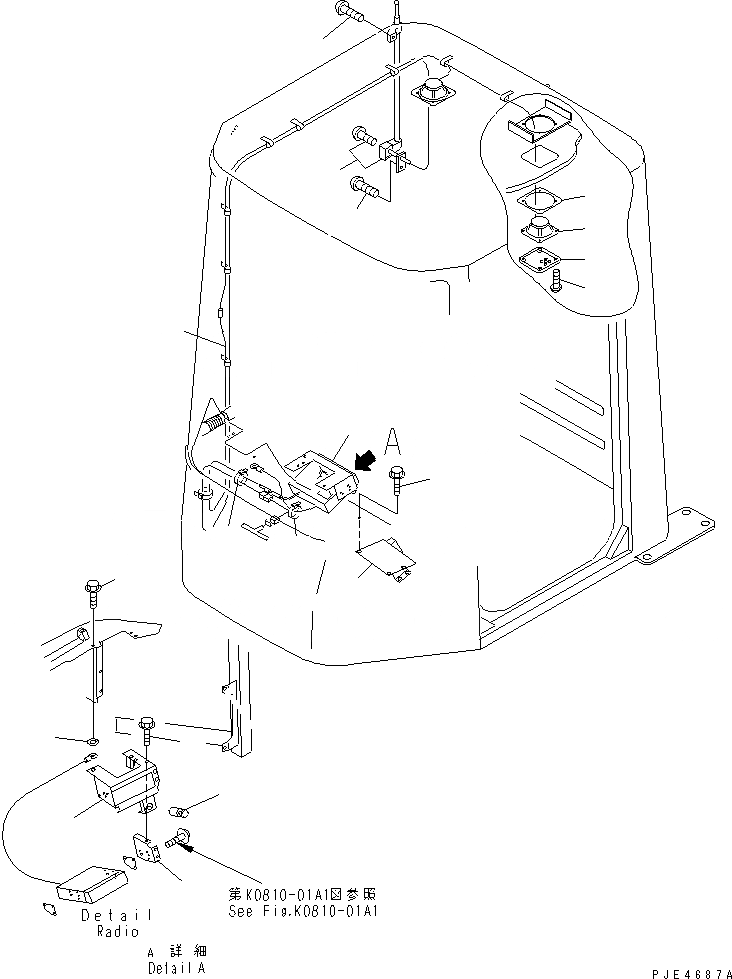 Схема запчастей Komatsu WA120-3 - КАБИНА ROPS (АНТЕННА И COVER) (ДЛЯ ЕС)(№-) OPERATIORS ОБСТАНОВКА И СИСТЕМА УПРАВЛЕНИЯ