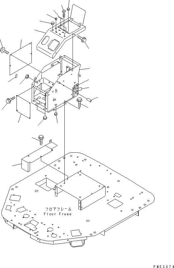 Схема запчастей Komatsu WA120-3 - ПОЛ (ПРАВ. КОНСОЛЬН. БЛОК И ПОКРЫТИЕ ПОЛА)(№-9) OPERATIORS ОБСТАНОВКА И СИСТЕМА УПРАВЛЕНИЯ