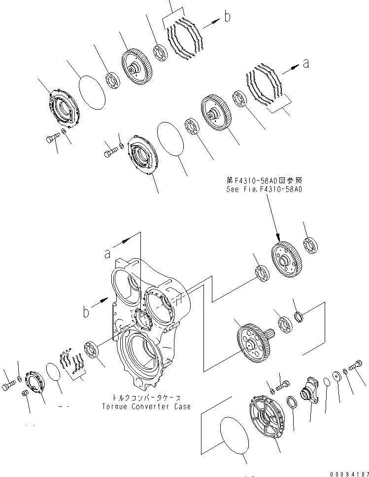 Схема запчастей Komatsu WA1200-3 - ГИДРОТРАНСФОРМАТОР ВХОД ПЕРЕДАЧА (/) (ПРИВОД) (/) ГИДРОТРАНСФОРМАТОР И ТРАНСМИССИЯ