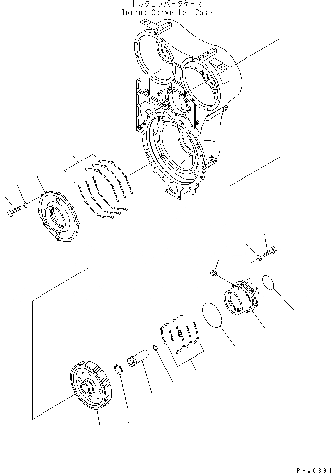 Схема запчастей Komatsu WA1200-3 - ГИДРОТРАНСФОРМАТОР ВХОД ПЕРЕДАЧА (/) (ПРИВОД) (/) ГИДРОТРАНСФОРМАТОР И ТРАНСМИССИЯ