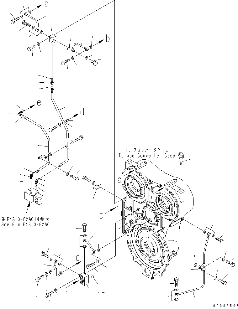 Схема запчастей Komatsu WA1200-3 - ГИДРОТРАНСФОРМАТОР ВХОД ПЕРЕДАЧА (/) (ТРУБЫ) (/)(№88-) ГИДРОТРАНСФОРМАТОР И ТРАНСМИССИЯ