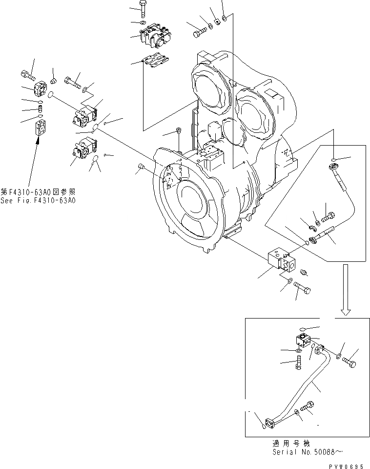 Схема запчастей Komatsu WA1200-3 - ГИДРОТРАНСФОРМАТОР КЛАПАН (/) ГИДРОТРАНСФОРМАТОР И ТРАНСМИССИЯ