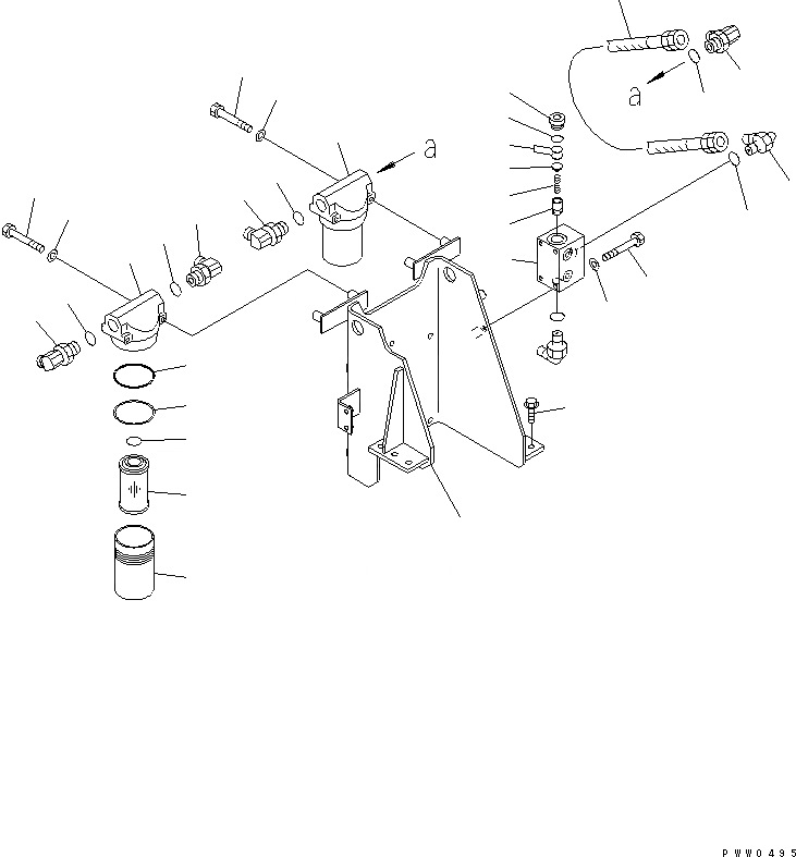 Схема запчастей Komatsu WA1200-3 - ГИДРАВЛ ЛИНИЯ (P.P.C. ФИЛЬТР. - АККУМУЛЯТОР /)(№-7) ГИДРАВЛИКА