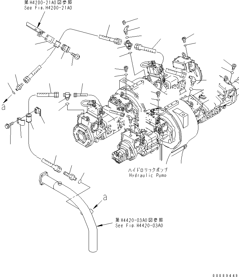 Схема запчастей Komatsu WA1200-3 - ГИДРАВЛ ЛИНИЯ (НАСОС ВОЗВРАТН. ЛИНИЯ) (ДОПОЛН. ОХЛАДИТЕЛЬ)(№8-) ГИДРАВЛИКА