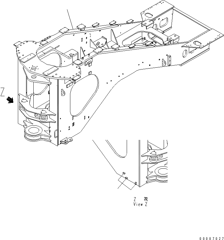 Схема запчастей Komatsu WA1200-3 - ЗАДН. РАМА (ДЛЯ EC REGULATION СПЕЦ-Я.)(№8-) ОСНОВНАЯ РАМА И ЕЕ ЧАСТИ