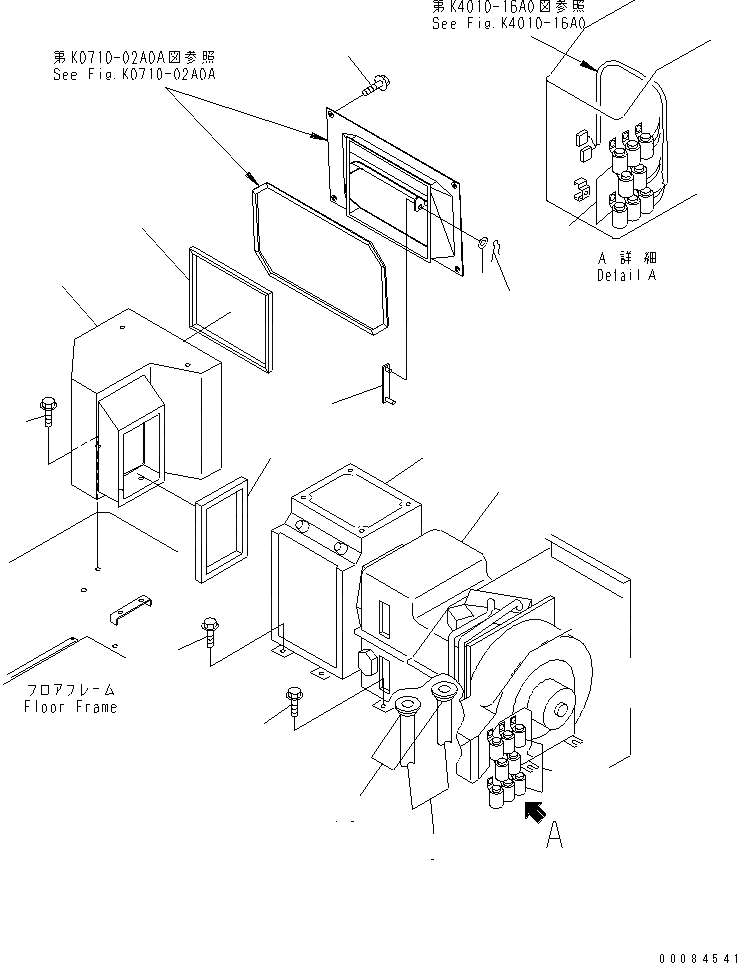 Схема запчастей Komatsu WA1200-3 - ПОЛ SUB (КОНДИЦ. ВОЗДУХА) (ОТСЕК ФИЛЬТРОВ)(№-) КАБИНА ОПЕРАТОРА И СИСТЕМА УПРАВЛЕНИЯ