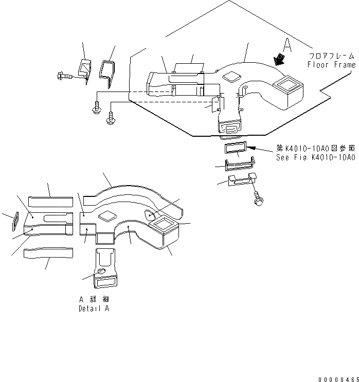 Схема запчастей Komatsu WA1200-3 - ПОЛ SUB (КОНДИЦ. ВОЗДУХА И ВОЗДУХОВОДЫ)(№-) КАБИНА ОПЕРАТОРА И СИСТЕМА УПРАВЛЕНИЯ