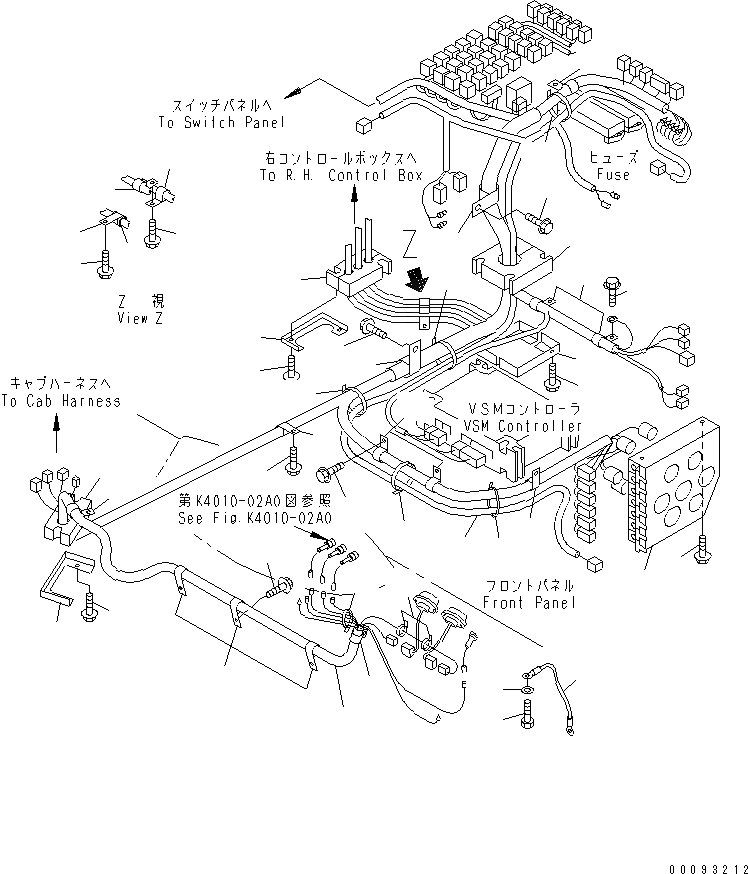 Схема запчастей Komatsu WA1200-3 - ПОЛ SUB (ПОЛ Э/ПРОВОДКА)(№-) КАБИНА ОПЕРАТОРА И СИСТЕМА УПРАВЛЕНИЯ