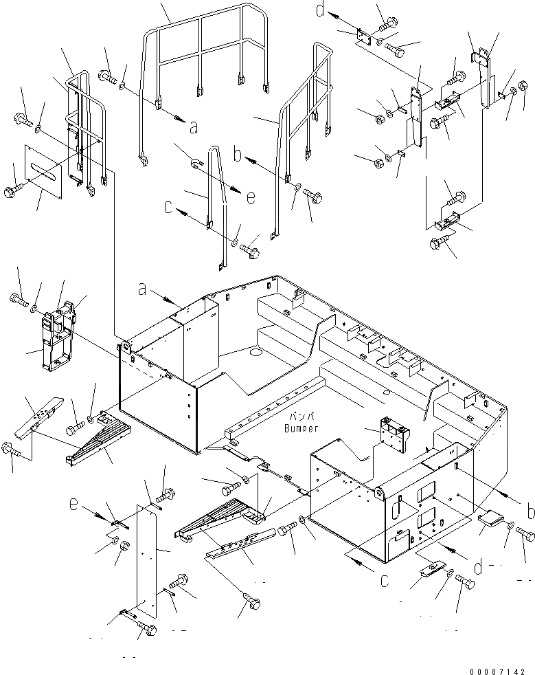 Схема запчастей Komatsu WA1200-3 - БАМПЕР (СТУПЕНИ И HANDRAIL)(№8-) ЧАСТИ КОРПУСА