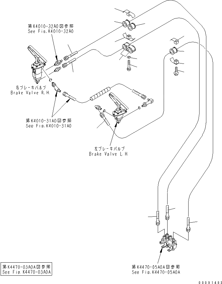 Схема запчастей Komatsu WA1200-3 - OPERATOR AREA (ПЕДАЛЬ ТОРМОЗА) (ТОРМОЗНАЯ ГИДРОЛИНИЯ) (/)(№79-) ОСНОВН. КОМПОНЕНТЫ И РЕМКОМПЛЕКТЫ