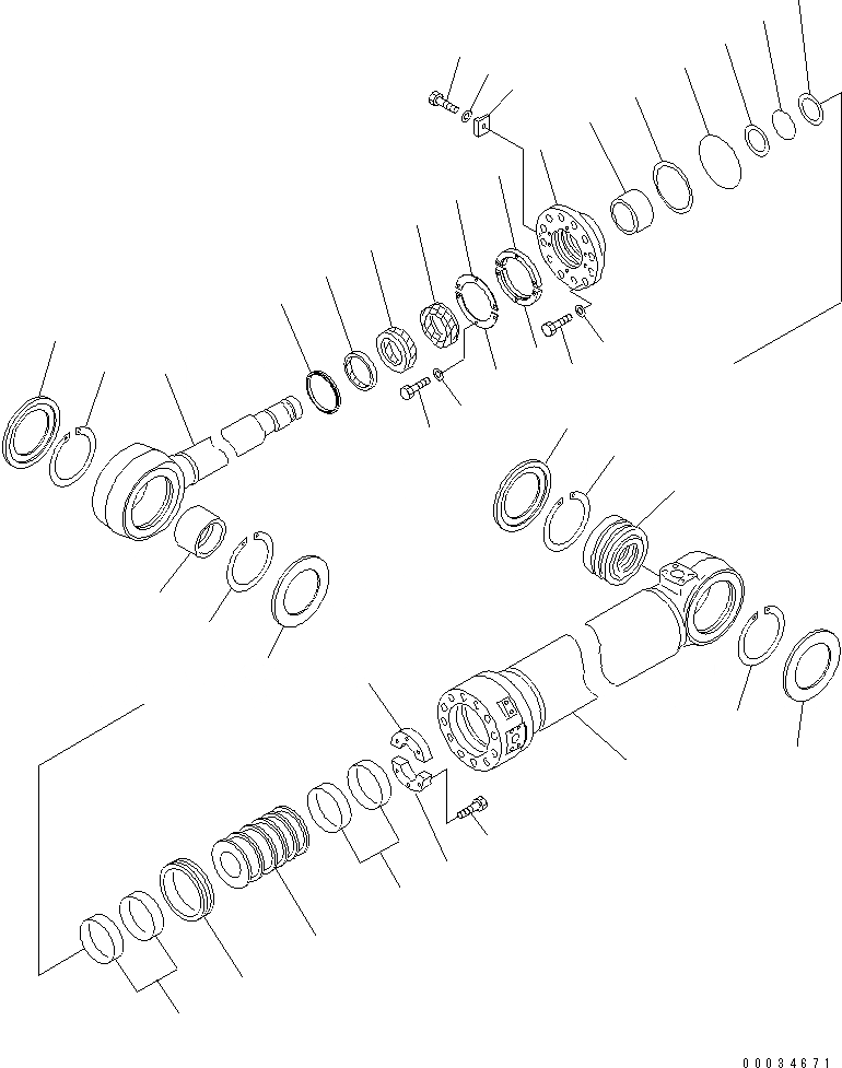 Схема запчастей Komatsu WA1200-3 - ЦИЛИНДР РУЛЕВ. УПР-Я(№9-) ОСНОВН. КОМПОНЕНТЫ И РЕМКОМПЛЕКТЫ