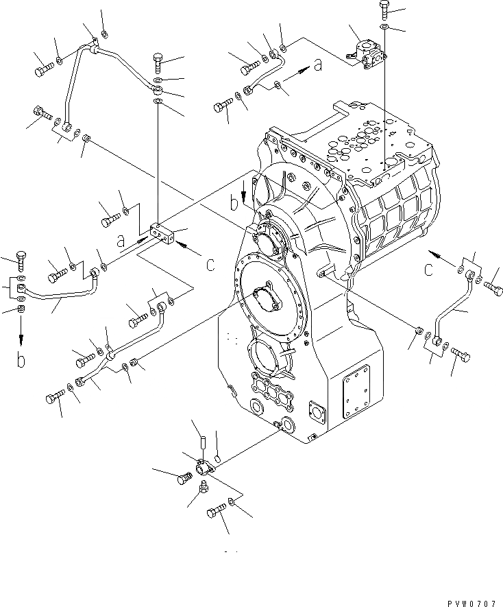 Схема запчастей Komatsu WA1200-3 - ГИДРОЛИНИЯ ТРАНСМИССИИ ГИДРОТРАНСФОРМАТОР И ТРАНСМИССИЯ