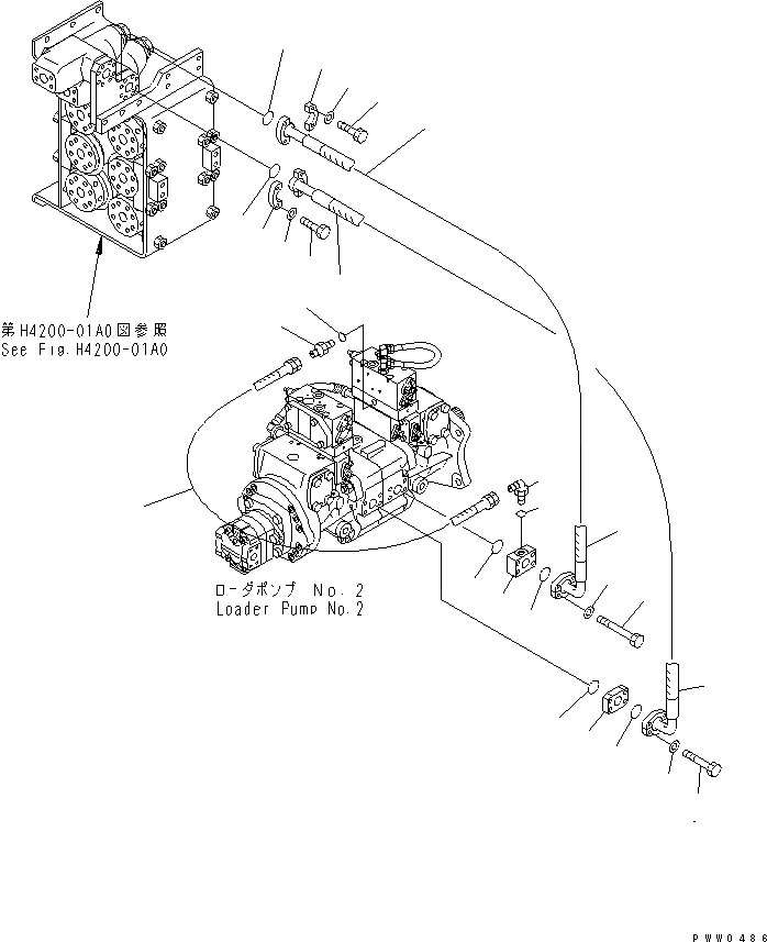 Схема запчастей Komatsu WA1200-3 - ГИДРАВЛ ЛИНИЯ (ПОГРУЗ. НАСОС - IN ФИЛЬТР /) ГИДРАВЛИКА