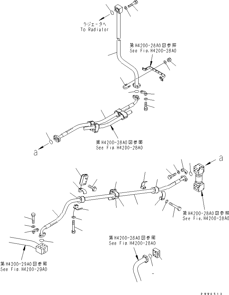 Схема запчастей Komatsu WA1200-3 - ГИДРАВЛ ЛИНИЯ (ЛИНИЯ ОХЛАЖДЕНИЯ /) ГИДРАВЛИКА
