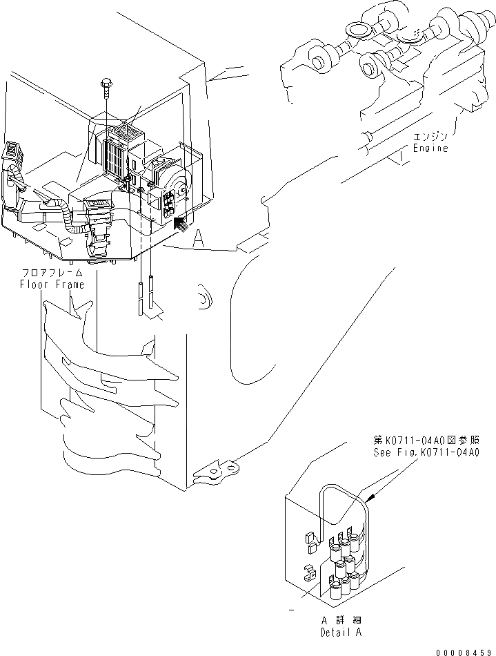 Схема запчастей Komatsu WA1200-3 - ПОЛ SUB (КОНДИЦ. ВОЗДУХА) (БЛОК КОНДИЦ. ВОЗДУХА)(№-) КАБИНА ОПЕРАТОРА И СИСТЕМА УПРАВЛЕНИЯ