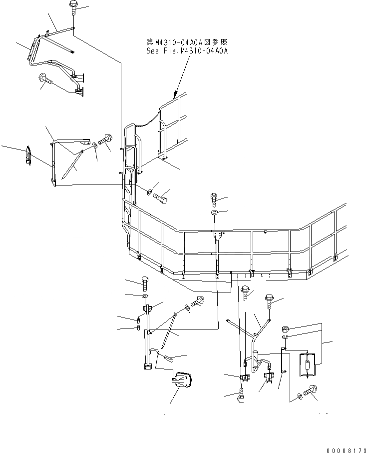 Схема запчастей Komatsu WA1200-3 - MIRROR(№-) ЧАСТИ КОРПУСА