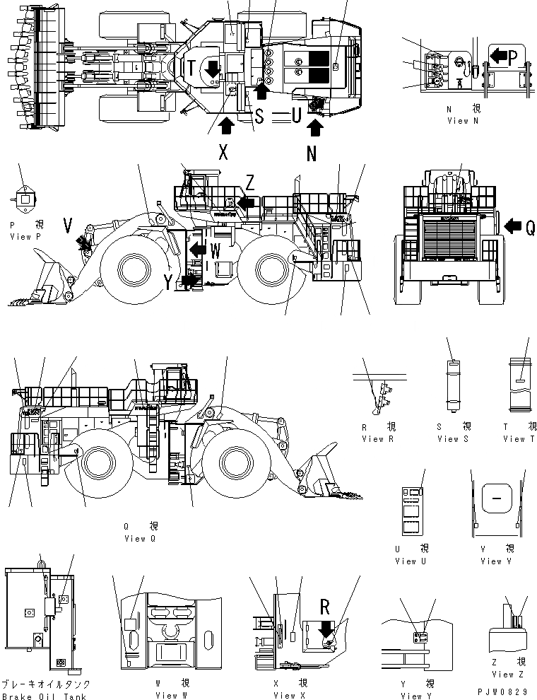 Схема запчастей Komatsu WA1200-3 - МАРКИРОВКА (ЯПОН.) МАРКИРОВКА