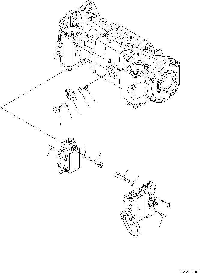 Схема запчастей Komatsu WA1200-3 - ПОГРУЗ. НАСОС (/) (NO. НАСОС) ОСНОВН. КОМПОНЕНТЫ И РЕМКОМПЛЕКТЫ