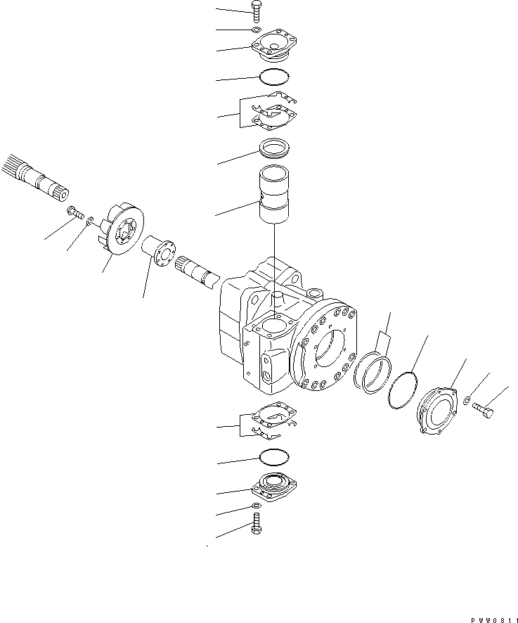 Схема запчастей Komatsu WA1200-3 - ПЕРЕКЛЮЧАТЕЛЬ НАСОС (/) ОСНОВН. КОМПОНЕНТЫ И РЕМКОМПЛЕКТЫ