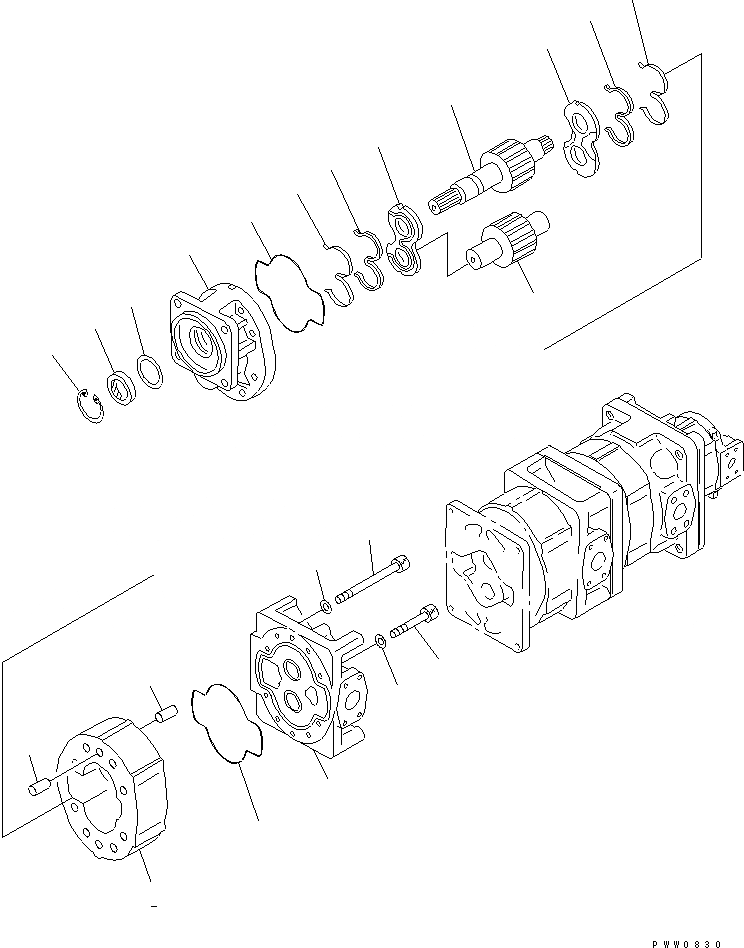 Схема запчастей Komatsu WA1200-3 - HYDRAURIC НАСОС (/) ОСНОВН. КОМПОНЕНТЫ И РЕМКОМПЛЕКТЫ