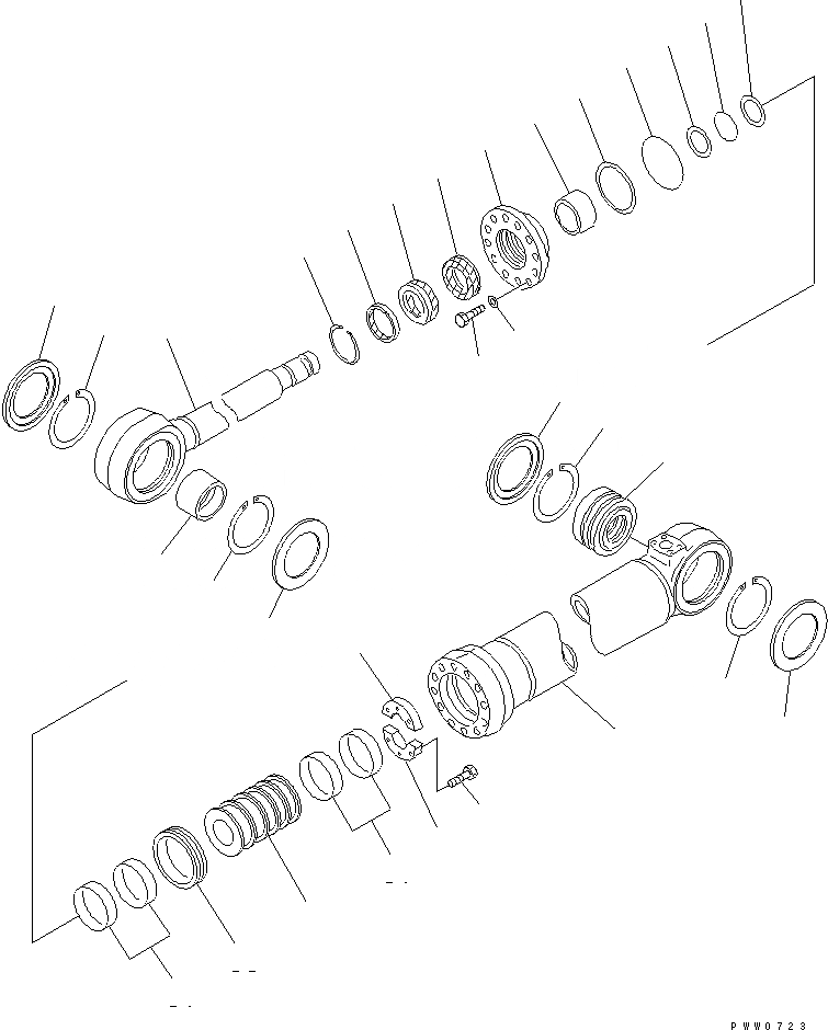 Схема запчастей Komatsu WA1200-3 - ЦИЛИНДР РУЛЕВ. УПР-Я ОСНОВН. КОМПОНЕНТЫ И РЕМКОМПЛЕКТЫ