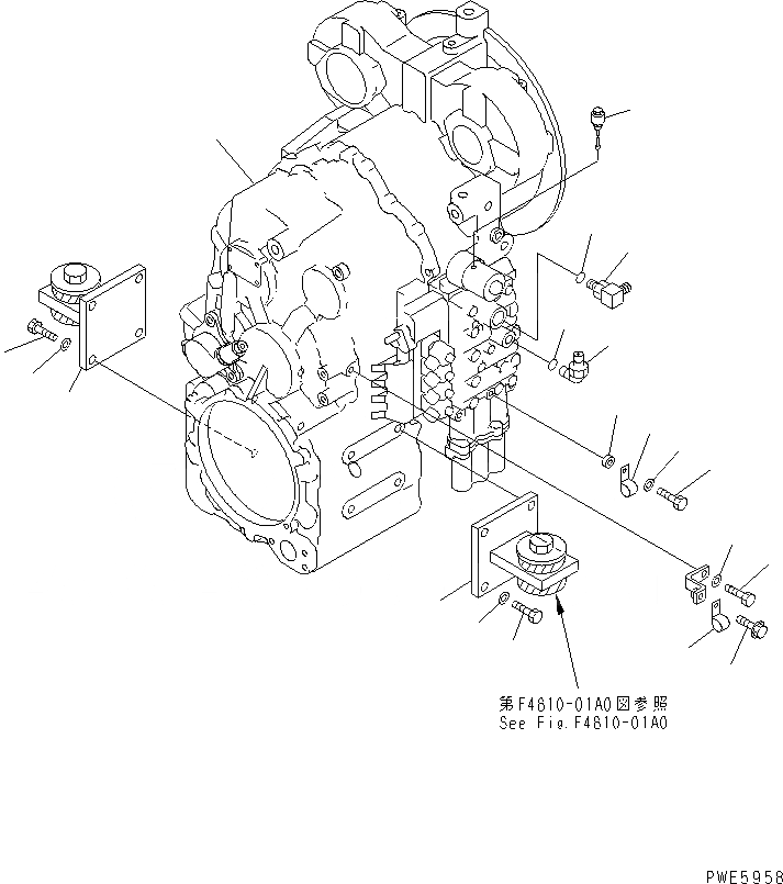 Схема запчастей Komatsu WA120L-3 - ТРАНСМИССИЯ (ЭЛЕМЕНТЫ КРЕПЛЕНИЯ)(№-) ТРАНСМИССИЯ