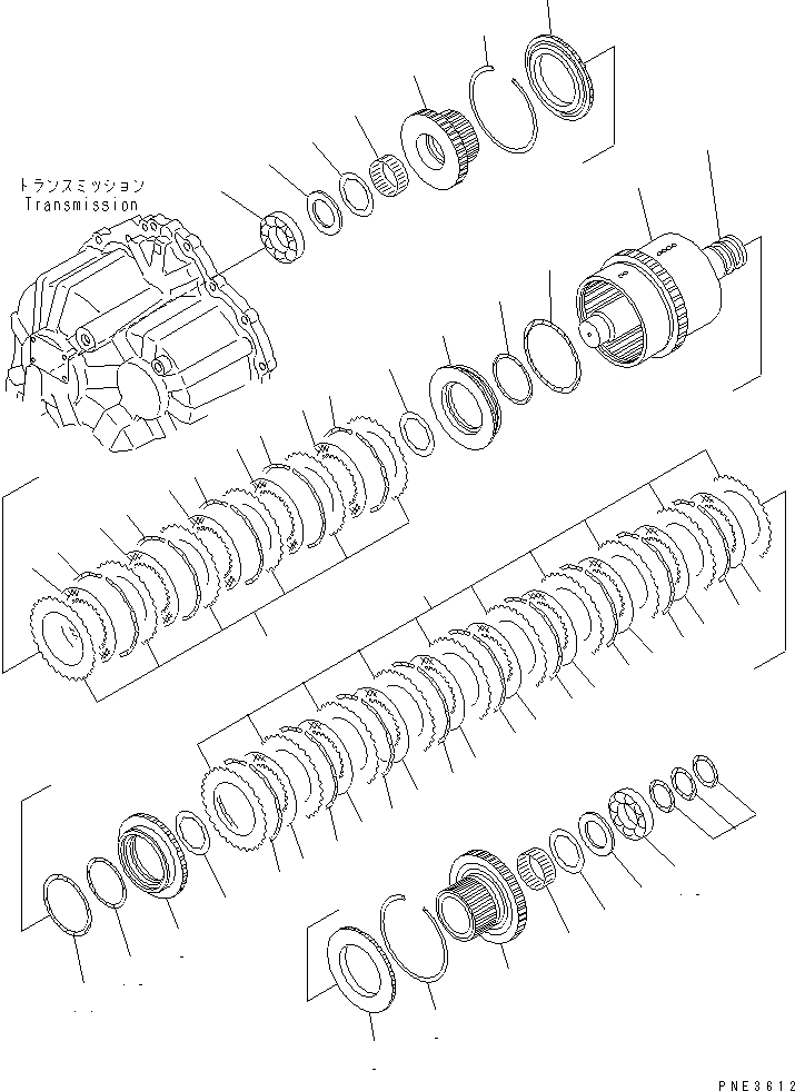 Схема запчастей Komatsu WA120L-3 - ТРАНСМИССИЯ (РЕВЕРС И 1 МУФТА) ТРАНСМИССИЯ