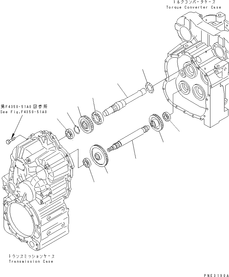 Схема запчастей Komatsu WA120L-3 - ТРАНСМИССИЯ (ВХОДН. ВАЛ И 3 И 4 ПРИВОД) ТРАНСМИССИЯ