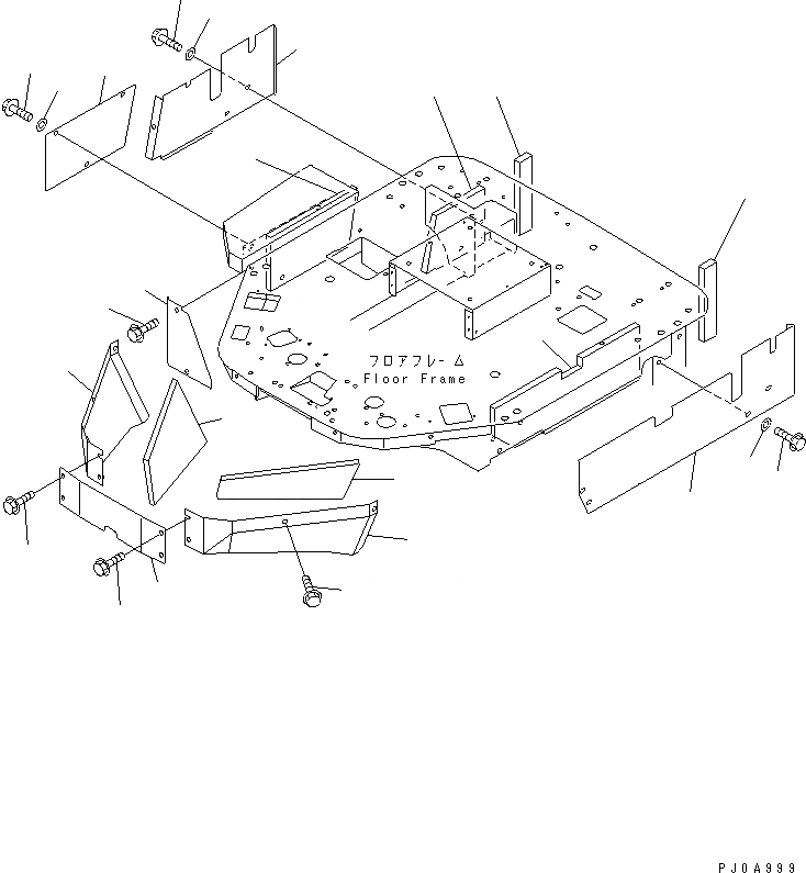 Схема запчастей Komatsu WA120L-3 - ПОКРЫТИЕ ПОЛА ЧАСТИ КОРПУСА