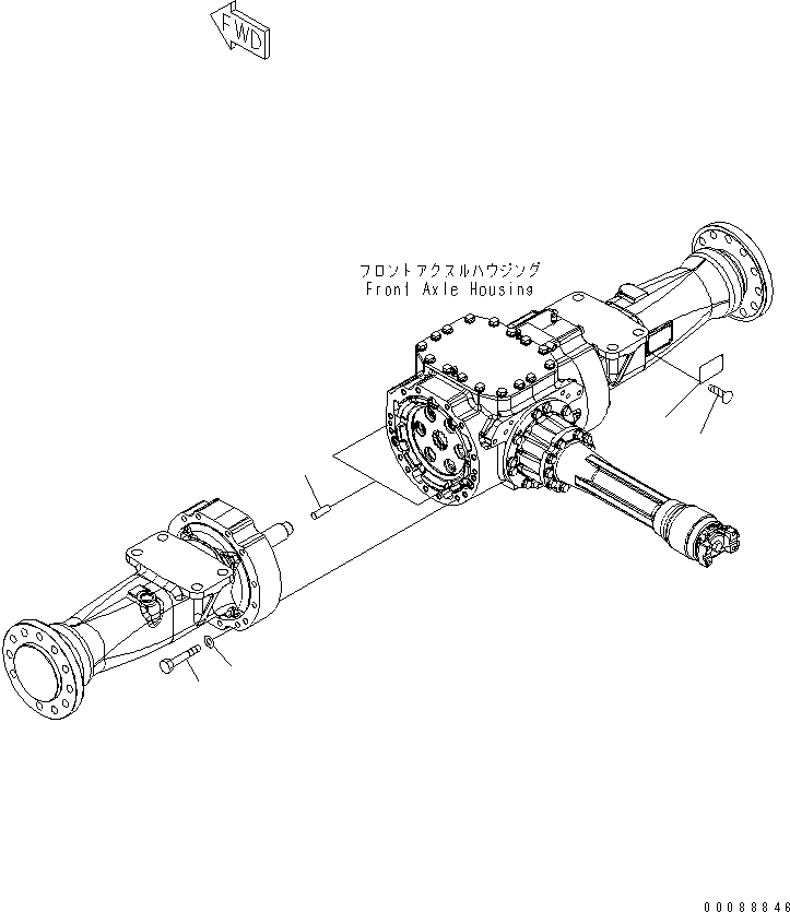 Схема запчастей Komatsu WA150-5 - ПЕРЕДНИЙ МОСТ (КОЖУХ КРЕПЛЕНИЕ)(№78-) СИЛОВАЯ ПЕРЕДАЧА