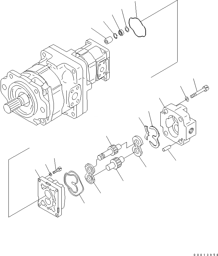 Схема запчастей Komatsu WA150-5 - ГИДР. НАСОС. (/) ОСНОВН. КОМПОНЕНТЫ И РЕМКОМПЛЕКТЫ