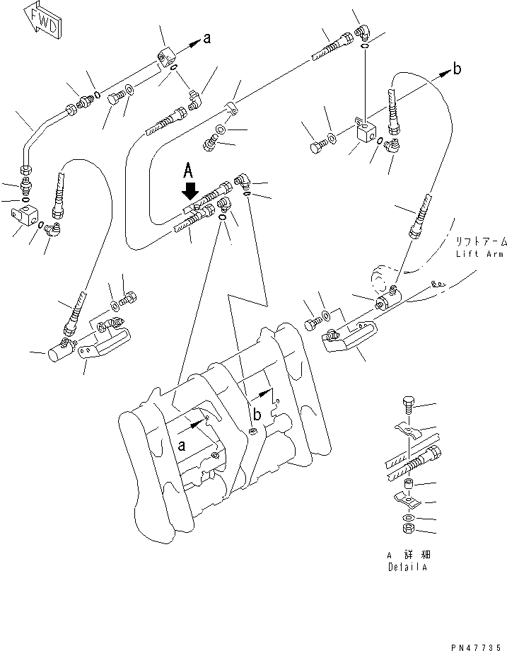 Схема запчастей Komatsu WA150-3-X - СОЕДИНИТ. УСТР-ВО (ГИДРАВЛ ТИП) (/) (ГИДРОЛИНИЯ)(№-) РАБОЧЕЕ ОБОРУДОВАНИЕ