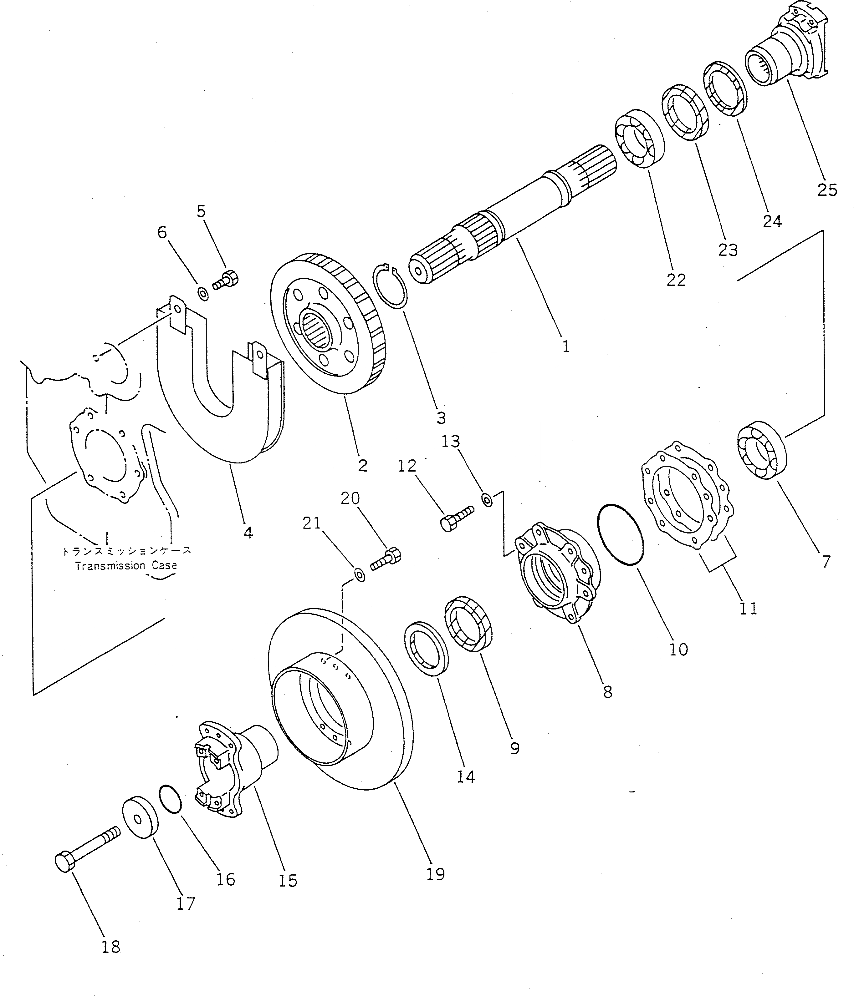Схема запчастей Komatsu WA150-1 - ВЫХОДНОЙ ВАЛ(№-) ГИДРОТРАНСФОРМАТОР И ТРАНСМИССИЯ