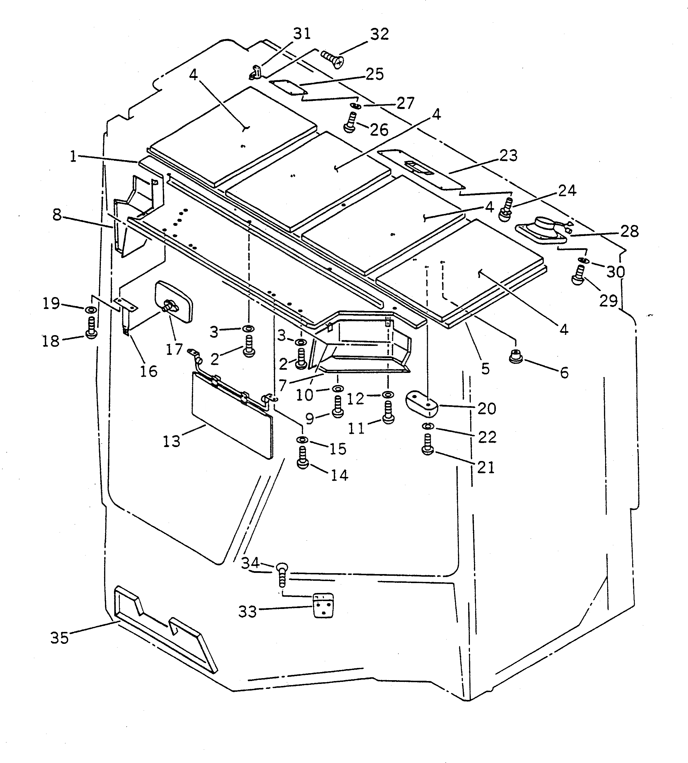 Схема запчастей Komatsu WA150-1 - КАБИНА (/8) (ДЛЯ -PERSONS)(№-) СПЕЦ. APPLICATION ЧАСТИ