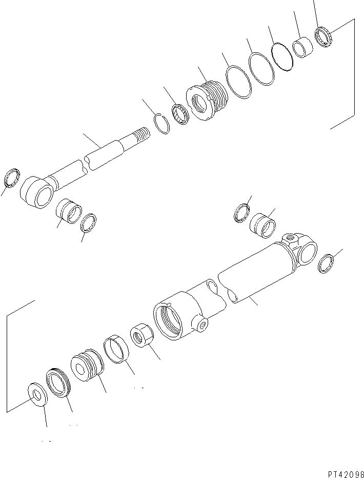 Схема запчастей Komatsu WA150-3-XW - ЦИЛИНДР НАКЛОНА (ДЛЯ БОКОВ. СДВИГ¤ PITCH И ANGLE SNOW PНИЗ.)(№-) СПЕЦ. APPLICATION ЧАСТИ