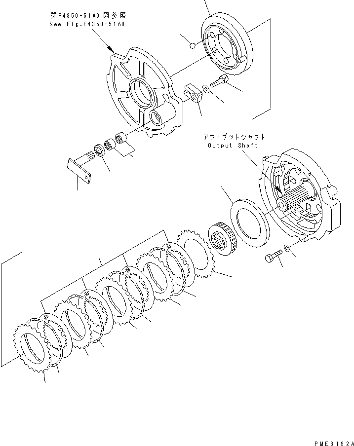 Схема запчастей Komatsu WA150-3 - ТРАНСМИССИЯ (СТОЯНОЧНЫЙ ТОРМОЗ) ТРАНСМИССИЯ