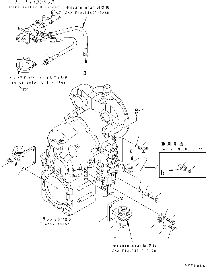 Схема запчастей Komatsu WA150-3 - ТРАНСМИССИЯ (КОРПУС КРЕПЛЕНИЯ) ТРАНСМИССИЯ