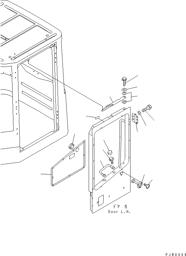 Схема запчастей Komatsu WA150-3 - КАБИНА ROPS (ДВЕРЬ ЭЛЕМЕНТЫ КРЕПЛЕНИЯ¤ ЛЕВ.)(№-) КАБИНА ОПЕРАТОРА И СИСТЕМА УПРАВЛЕНИЯ