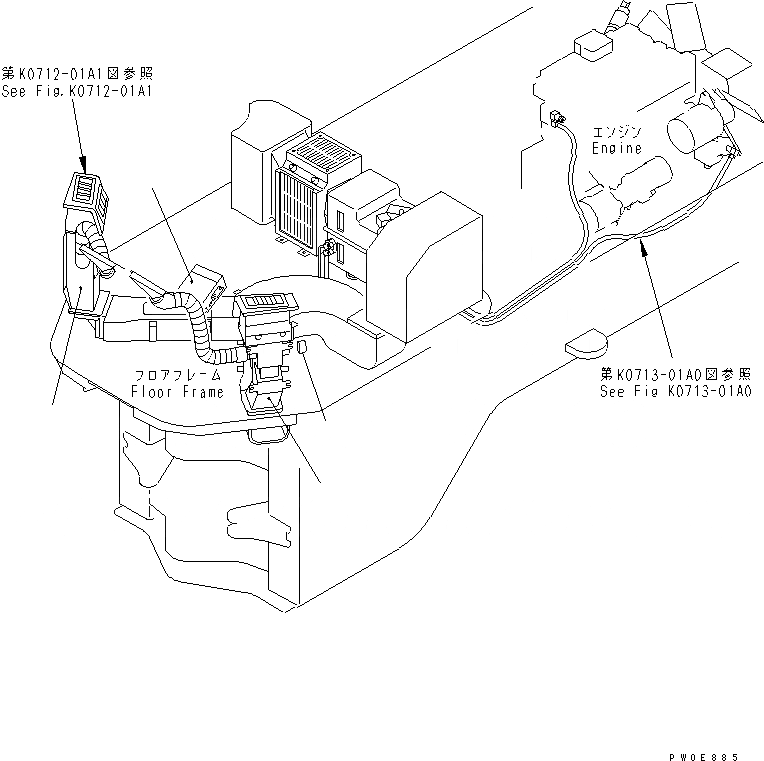 Схема запчастей Komatsu WA150-3 - ОБОГРЕВАТЕЛЬ. (ОТОПИТЕЛЬ)(№-) КАБИНА ОПЕРАТОРА И СИСТЕМА УПРАВЛЕНИЯ