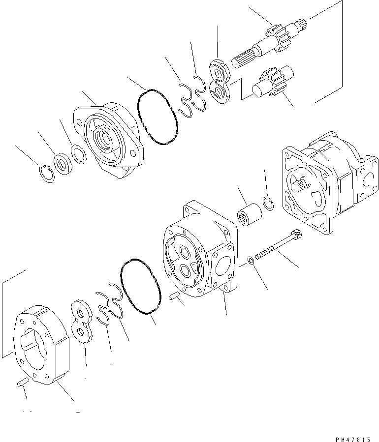 Схема запчастей Komatsu WA150-3 - ГИДР. НАСОС. (/) ОСНОВН. КОМПОНЕНТЫ И РЕМКОМПЛЕКТЫ