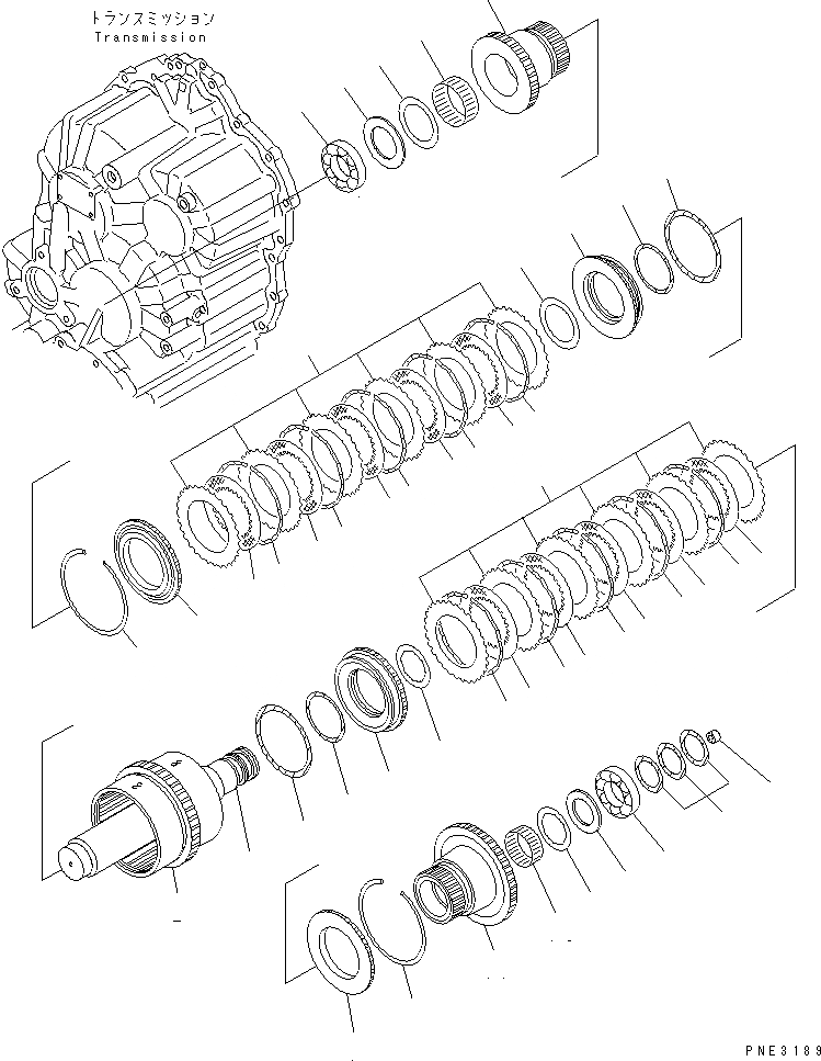 Схема запчастей Komatsu WA150-3-SN - ТРАНСМИССИЯ (3-Я И 4-Я МУФТА) ТРАНСМИССИЯ