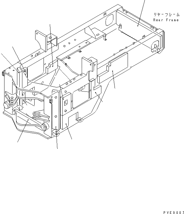 Схема запчастей Komatsu WA150-3-SN - ЗАДН. РАМА (NOISE ABATEMENT ЧАСТИ) (SUPER БЕСШУМН. СПЕЦИФ-Я) ОСНОВНАЯ РАМА И ЕЕ ЧАСТИ