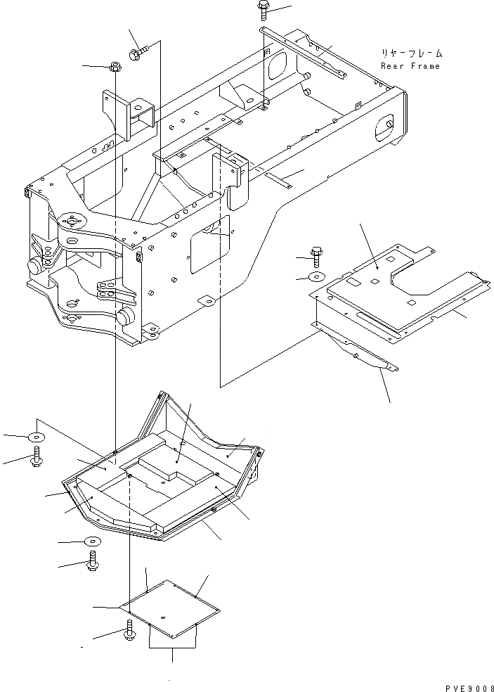 Схема запчастей Komatsu WA150-3-SN - НИЖН. ЗАЩИТА (SUPER БЕСШУМН. СПЕЦИФ-Я) ОСНОВНАЯ РАМА И ЕЕ ЧАСТИ