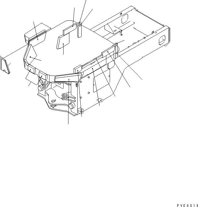 Схема запчастей Komatsu WA150-3-SN - ЩИТКИ (ДЛЯ ОСНОВН. КОНСТРУКЦИЯ) (SUPER БЕСШУМН. СПЕЦИФ-Я) ЧАСТИ КОРПУСА