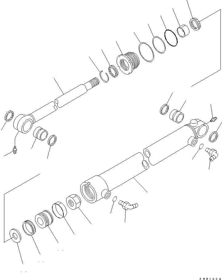 Схема запчастей Komatsu WA150-3-SN - БОКОВ. СДВИГ ЦИЛИНДР (ДЛЯ БОКОВ. СДВИГ¤ PITCH И ANGLE SNOW PНИЗ.)(№-) ОСНОВН. КОМПОНЕНТЫ И РЕМКОМПЛЕКТЫ