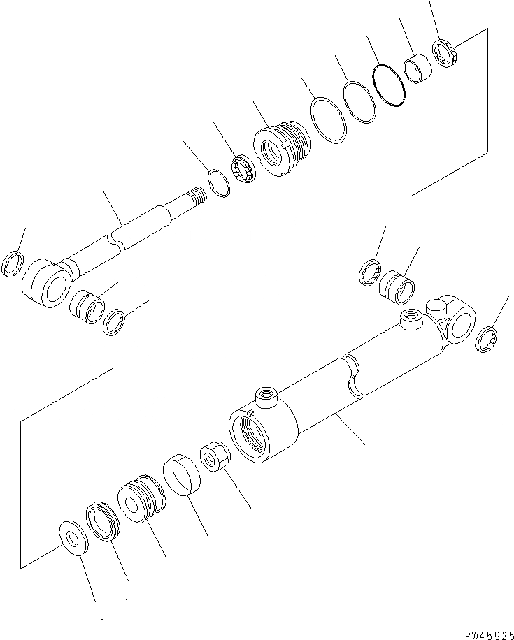 Схема запчастей Komatsu WA150-3-SN - SLIDE ЦИЛИНДР (ДЛЯ MULTI ОТВАЛ SLIDE ТИП)(№-) ОСНОВН. КОМПОНЕНТЫ И РЕМКОМПЛЕКТЫ