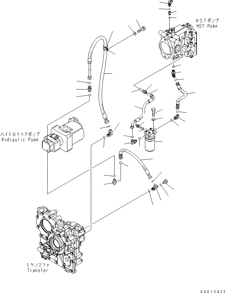 Схема запчастей Komatsu WA150-5 - HST МАСЛ. ЛИНИЯ (ФИЛЬТР. И ПЕРЕДАЧА ЛИНИЯ) СИЛОВАЯ ПЕРЕДАЧА