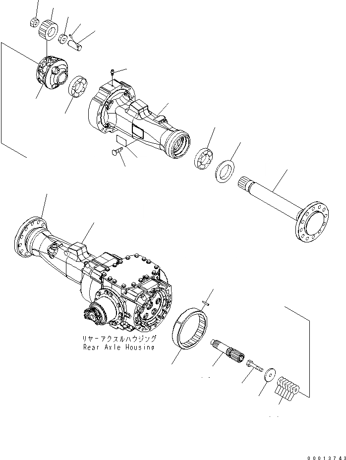 Схема запчастей Komatsu WA150-5 - ЗАДН. МОСТ (КОНЕЧНАЯ ПЕРЕДАЧА И КОЖУХ)(№7-78) СИЛОВАЯ ПЕРЕДАЧА