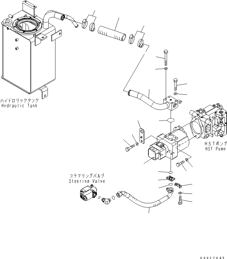 Схема запчастей Komatsu WA150-5 - ГИДР. НАСОС. ГИДРАВЛИКА